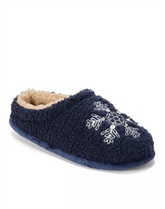 Женские праздничные тапочки-сабо с красными бантами, синий Dearfoams