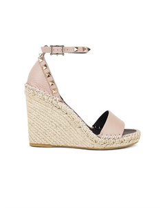 Эспадрильи Rockstud на клиновидной подошве, Poudre, Nero, & Naturale Valentino garavani