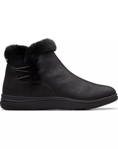 Женские ботильоны на танкетке Cloudsteppers Breeze Fur, черный Clarks