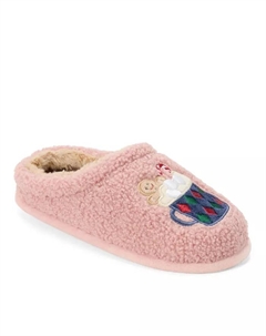 Женские праздничные тапочки-сабо с красными бантами, розовый Dearfoams