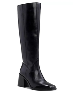 Сапоги Sangeti с зауженным носком и блочным каблуком, стандартной, широкой и очень широкой голени, коричневый Vince camuto