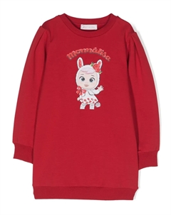 Платье-свитер с графичным принтом, красный Monnalisa