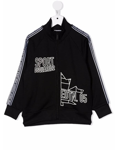 Толстовка на молнии с логотипом, черный Dsquared2 kids