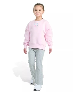 Комплект из двух предметов для малышей и маленьких девочек: флисовая толстовка с круглым вырезом и расклешенные брюки в рубчик, мультиколор Adidas