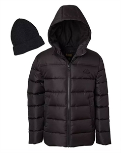 Мини-куртка-пуховик с шапочкой для малышей и мальчиков, черный Ixtreme