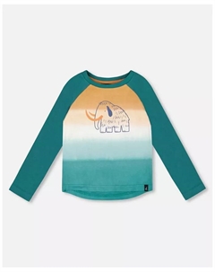 Футболка из хлопкового джерси с рукавами реглан для мальчиков, цвет "лесной зеленый" Deux par deux