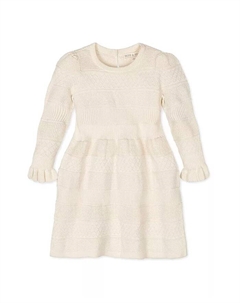 Платье-свитер с длинными рукавами и манжетами из органического материала для больших девочек, белый Hope & henry