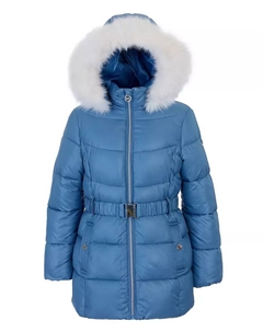 Стеганая куртка с поясом для малышей и маленьких девочек, синий Michael kors