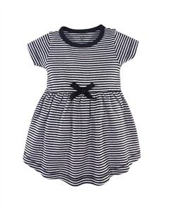 Платье для девочки из органического хлопка, дуэт, короткие и длинные рукава, черный Touched by nature