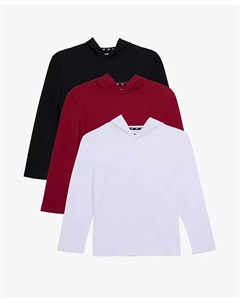 Комплект из 3 базовых футболок с капюшоном и длинным рукавом для детей и мальчиков, красный Xray