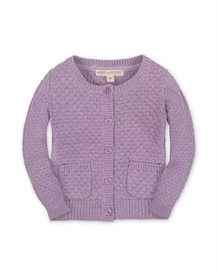 Органический текстурированный кардиган с длинными рукавами для девочек, фиолетовый Hope & henry
