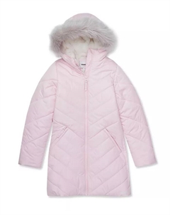 Водонепроницаемая велюровая парка для девочек, розовый Lands' end