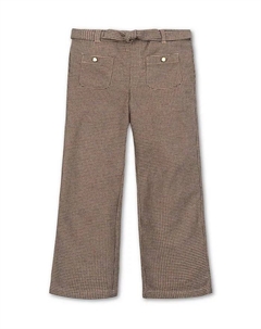 Брюки-платье с широкими штанинами из органического чесаного хлопка для девочек младшего и старшего возраста, коричневый Hope & henry