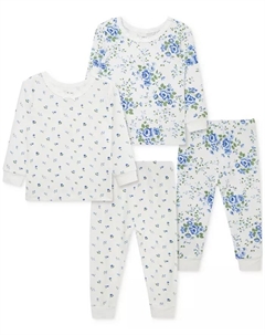 Пижама для девочек, комплект из 4 предметов, синий Little me