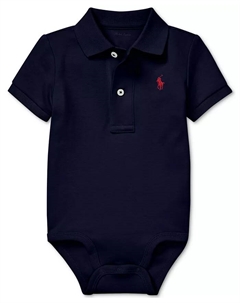 Хлопковый комбинезон-поло для мальчиков, синий Polo ralph lauren