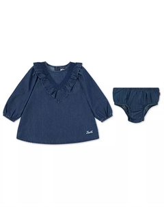 Платье с рюшами из хлопка в стиле Дикого Запада для девочек, синий Levi's®