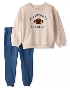 Футболка с длинным рукавом и штаны с рисунком для мальчиков, комплект из 2 предметов, коричневый/бежевый Carter`s