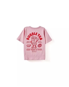 Футболка большого размера с графическим принтом для маленьких девочек (маленький/большой мак), розовый Cotton:on