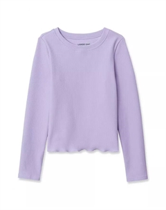 Топ с длинными рукавами и резинкой для девочек, красный Lands' end