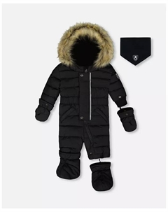 Оригинальный детский комбинезон-утеплитель для мальчиков и девочек, черный - для малышей Deux par deux