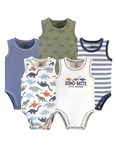 Комбинезон без рукавов из органического хлопка для мальчиков, состоящий из пяти частей, коричневый Touched by nature