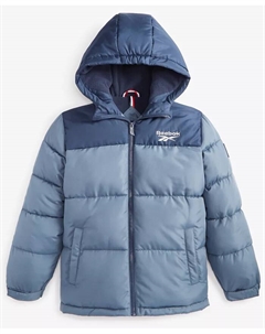 Промо-куртка с длинным рукавом и контрастной кокеткой для больших мальчиков, синий Reebok