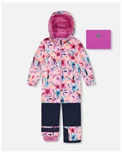 Комбинезон Teknik для девочек с розовым акварельным цветочным принтом, розовый Deux par deux
