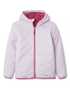 Двусторонняя утепленная куртка FeatherFree для девочек с высоким ворсом, фиолетовый Lands' end