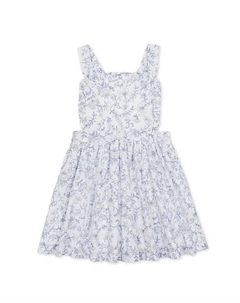 Платье-фартук из органического материала с оборками по краю для маленьких и больших девочек, белый Hope & henry