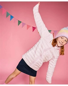 Утеплённая складная куртка FeatherFree для девочек, розовый Lands' end