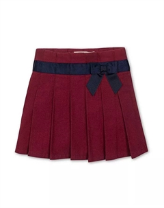 Юбка-плиссировка из органического хлопка с начесом и бантом для девочек младшего и старшего возраста, красный Hope & henry