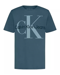 Футболка с коротким рукавом и логотипом-монограммой Big Boys, синий Calvin klein