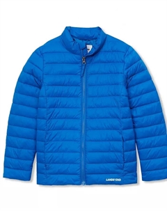Утеплённая складная куртка FeatherFree для девочек, синий Lands' end