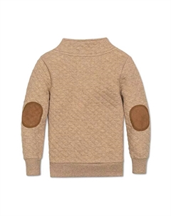 Стеганый свитер-кенга с длинными рукавами и застежкой-молнией на половину длины для мальчиков младшего и старшего возраста, коричневый Hope & henry