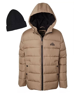 Мини-куртка-пуховик с шапочкой для малышей и мальчиков, коричневый/бежевый Ixtreme