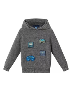 Свитер с капюшоном и нашивками Monster Truck для мальчиков/малышей, серый Andy & evan