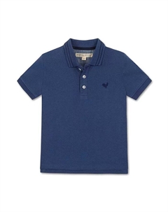 Рубашка-поло с короткими рукавами из органического трикотажа пике для мальчиков и девочек, синий Hope & henry