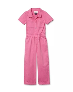 Легкий джинсовый комбинезон для девочек, розовый Lands' end