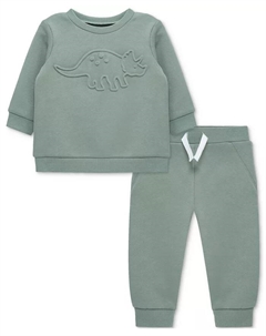 Толстовка и штаны с динозавром для мальчиков, комплект из 2 предметов, зеленый Little me