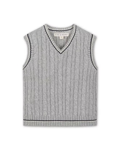 Жилет-свитер с V-образным вырезом из органического материала для мальчиков и девочек, серый Hope & henry