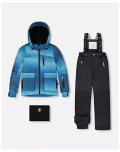 Игровой зимний комбинезон для мальчиков, состоящий из куртки с принтом и однотонных штанов, черный - Малыш|Ребенок Deux par deux