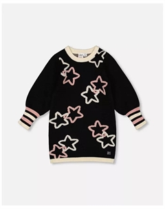 Платье для девочек с длинными рукавами, черное, со звездами – для малышей|детей, черный Deux par deux