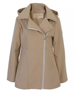 Асимметричная куртка Softshell с застежкой-молнией для больших девочек, коричневый/бежевый Michael kors