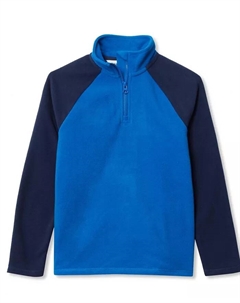 Флисовая кофта на каждый день для девочек с застежкой-молнией на четверть длины, мультиколор Lands' end