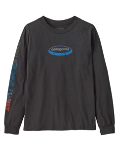 Футболка с длинным рукавом и принтом, черный Patagonia