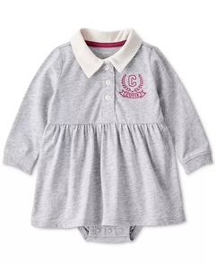 Платье-боди для девочек в стиле университетского поло, серый Carter`s