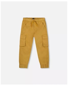 Брюки-карго Jogger из твила для мальчиков цвета охры (детские), желтый Deux par deux