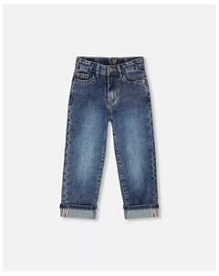 Джинсы-стрейч для малышей, темно-синие, с подвернутыми манжетами - Малыш|Ребенок, синий Deux par deux