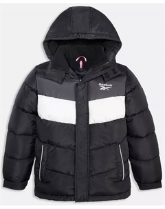 Промо-куртка с длинным рукавом для больших мальчиков в стиле колор-блок, черный Reebok