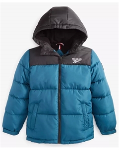 Промо-куртка с длинным рукавом и контрастной кокеткой для больших мальчиков, синий Reebok